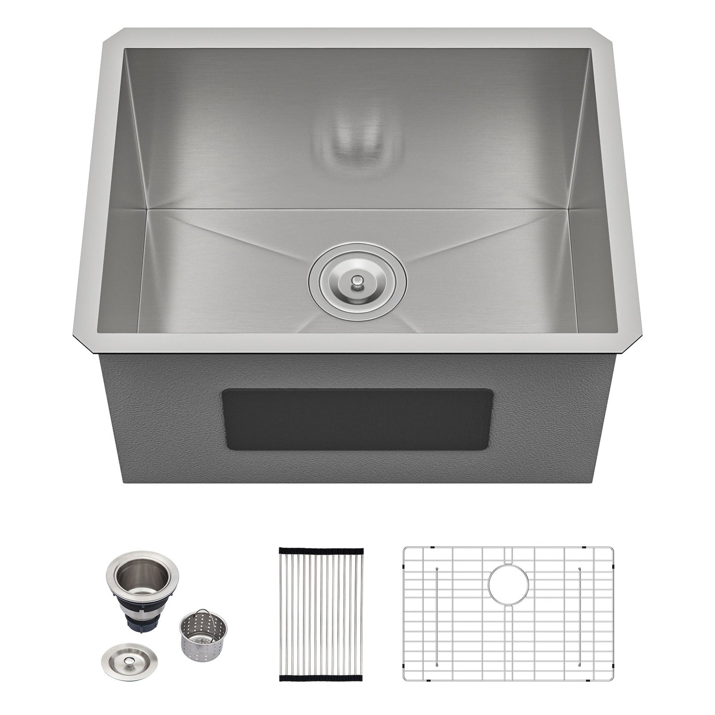 Dcolora 24 Inch 16 Gauge Laundry Sink Undermount Utility Sink 12" Deep Stainless Steel Single Bowl Laundry Room Sink Basin Rectangular Under Counter Kitchen Sink DC-U7725, 24” x 18" x 12"