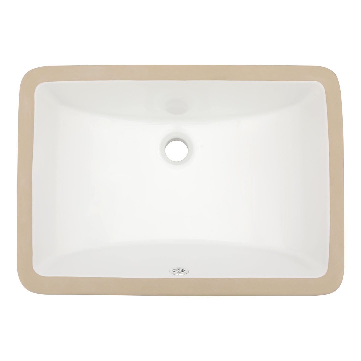 Dcolora Undermount Bathroom Sink Rectangle 16"x12" White Porcelain Ceramic Rectangular Vessel Sink Under Counter Lavatory Vanity Bath Sink Bowl Basin With Overflow