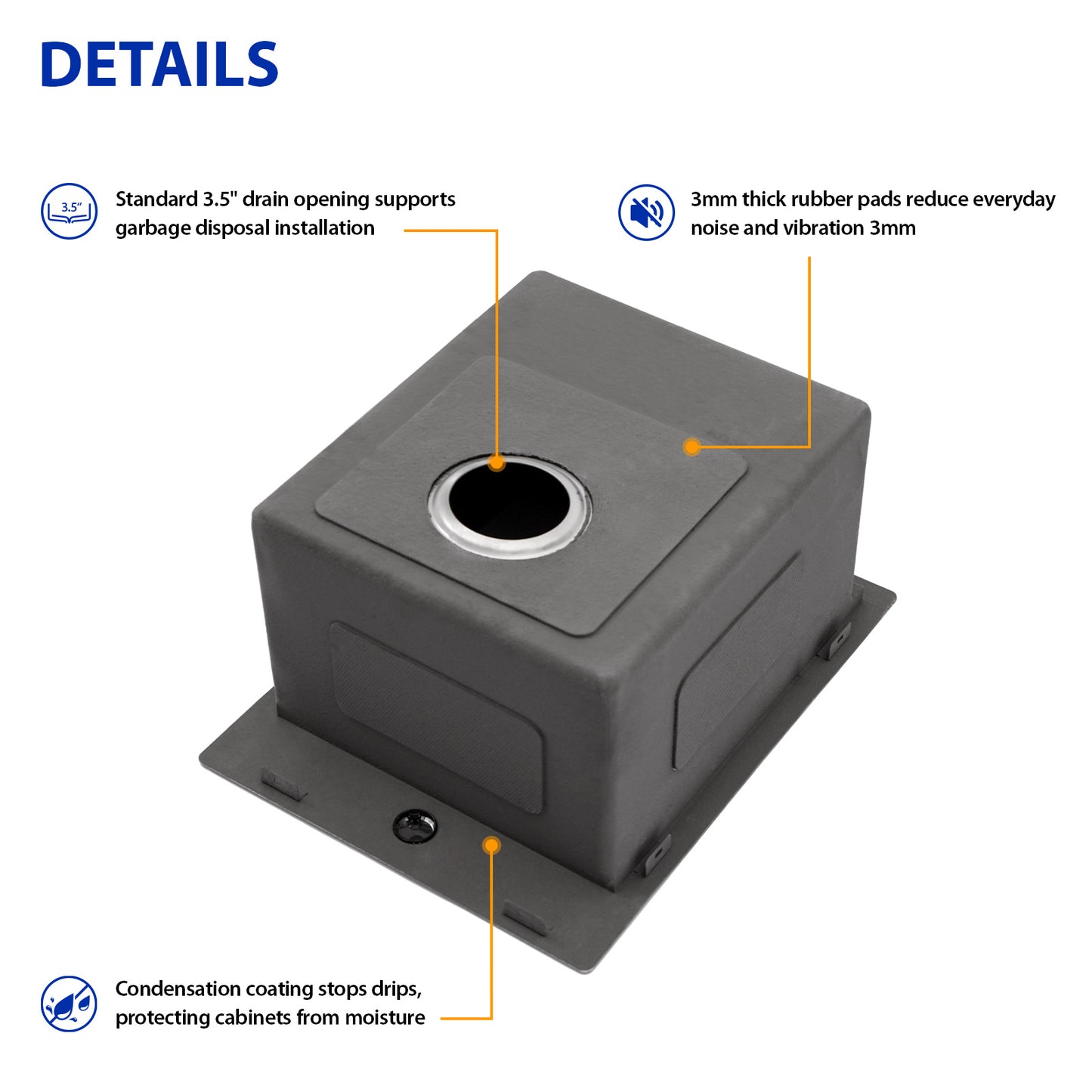 Dcolora 15x20 Drop In Wet Bar Sink 16 Gauge Stainless Steel Topmount Prep Sink Single Bowl Kitchen Sink Top Above Counter RV Camper Utility Basin, Round Corner 15"x20"x10" DC-T7746