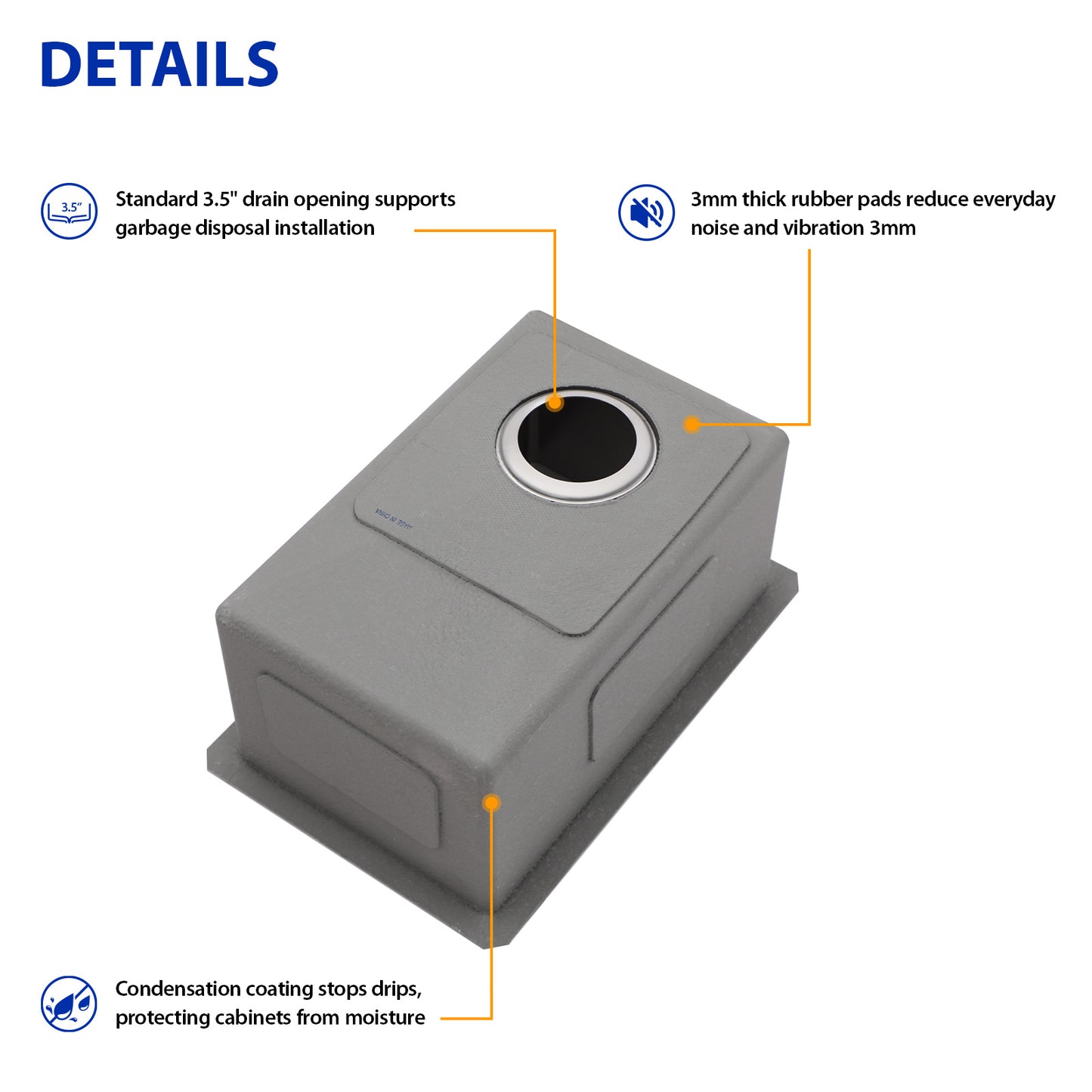 Dcolora 14 Inch Wet Bar Sink Undermount Small Kitchen Sink 16 Gauge Stainless Steel Prep Sink Single Bowl,14"x18"x9" Rounded Corner, DC-U7718