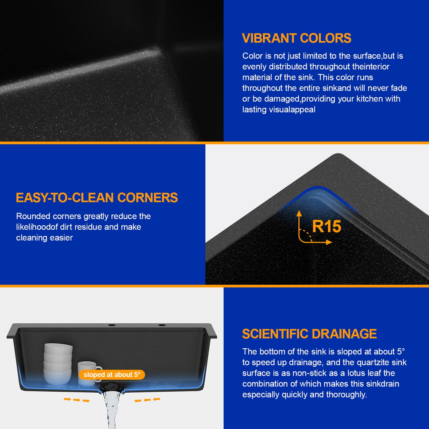Dcolora 33 Inch Drop In Single Bowl Granite Black Kitchen Sink Multifunctional Topmount Workstation Sink #DC-0001GBT, Matte Black 33" x 22" x 10"