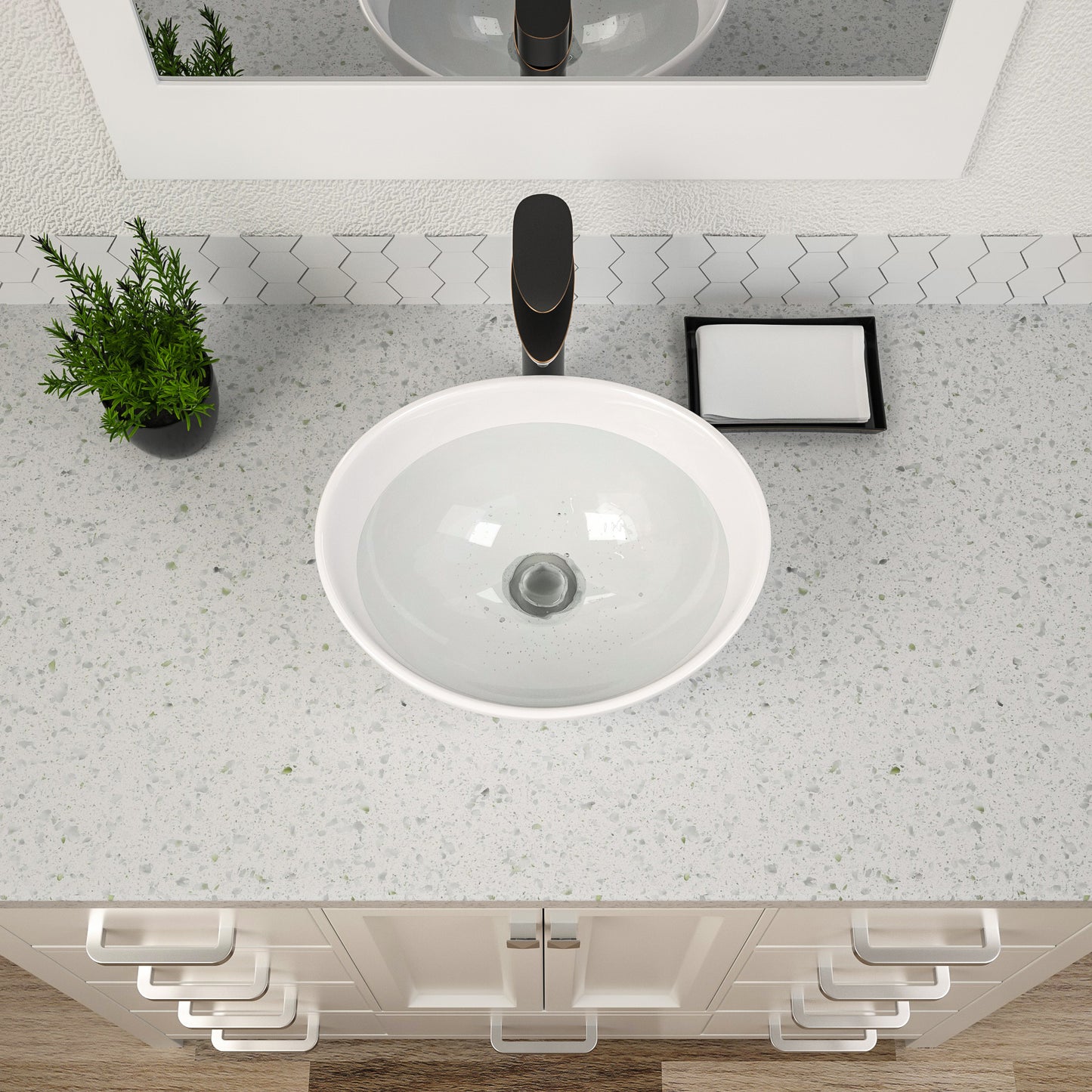 Dcolora Bowl Sink for Bathroom 16"x13" White Oval Vessel Sink Above Counter Vanity Sink Bowl Basin, Boat(Egg) Shape 16"x13" - DC-V8897