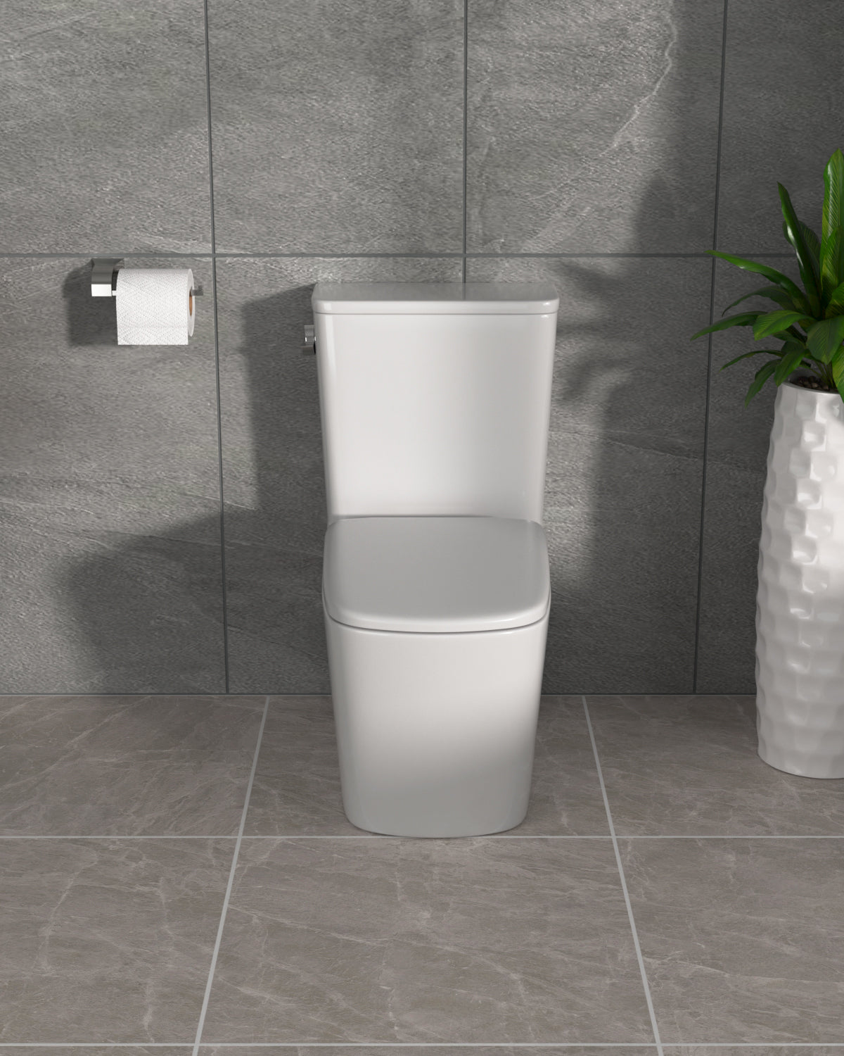 Dcolora One Piece Toilet Cyclone Single Flush 1.28 GPF Side Press Powerful Single Flush,With Soft Closing Seat And Comfort High Seat 12”Rough-In, DC-OPT155, 28.1" x 15.7" x 25.2" Ivory White