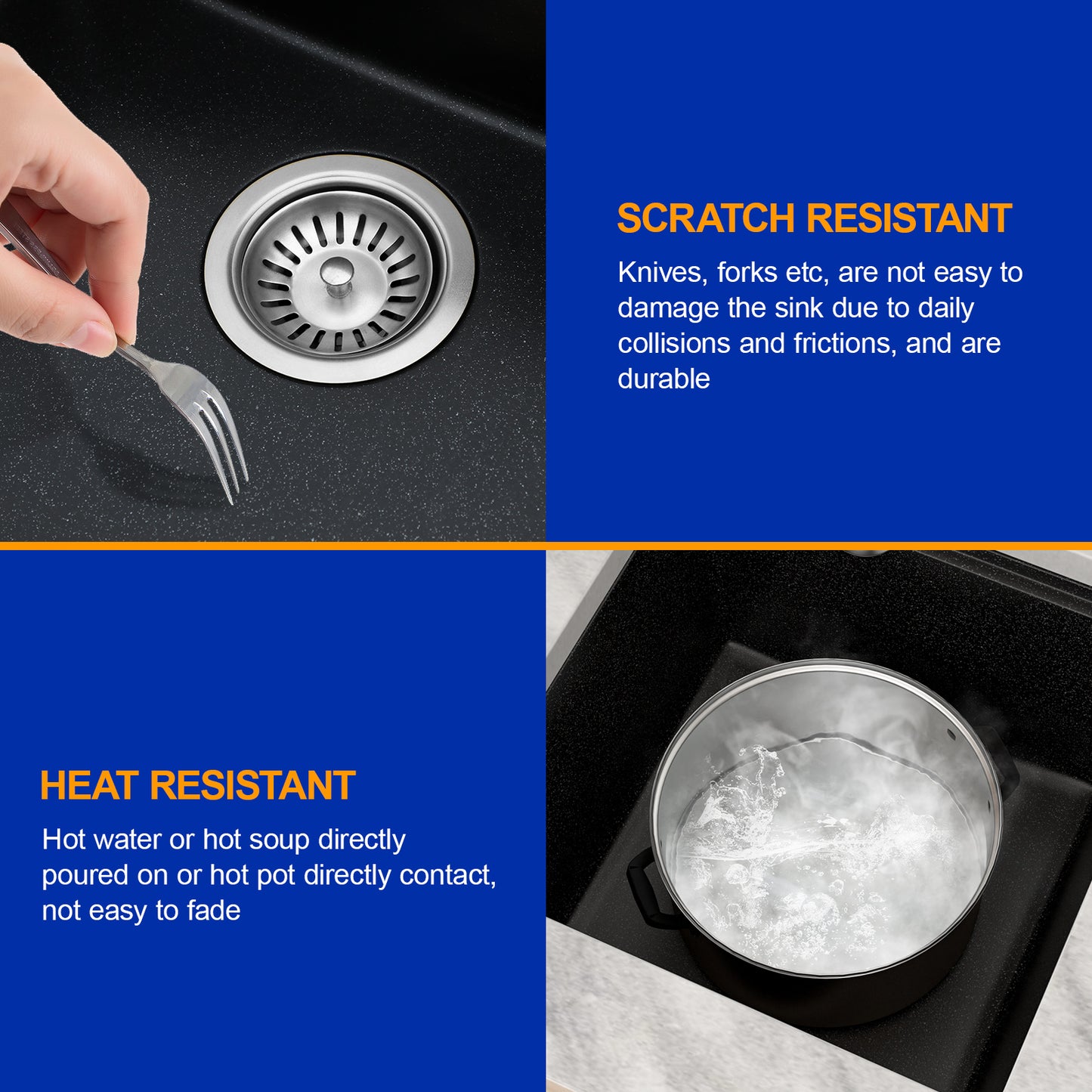 Dcolora 18 Inch Undermount Matte Black Wet Bar Sink Single Bowl Small Kitchen Sink Granite Composite Sink with Workstation #DC-GU0002BS