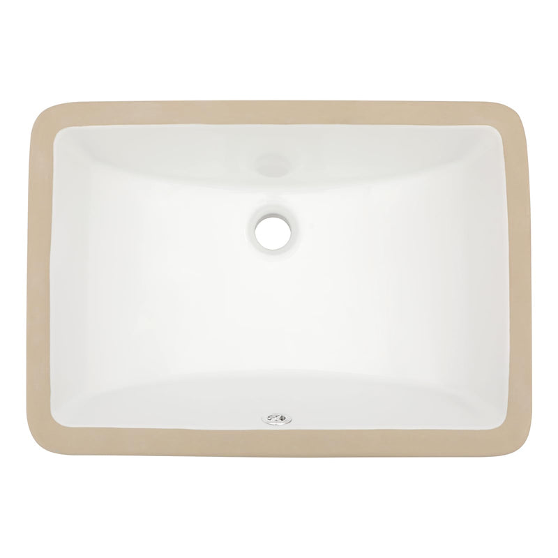18.11" × 13.7" White Ceramic Undermount Bathroom Sink – DC-V8888