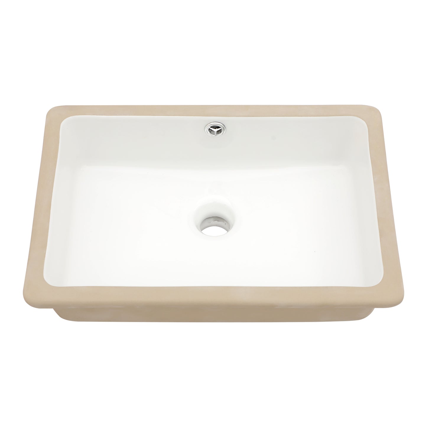 Dcolora Undermount Bathroom Sink Rectangle 16"x10" White Porcelain Ceramic Rectangular Vessel Sink Under Counter Lavatory Vanity Bath Sink Bowl Basin With Overflow