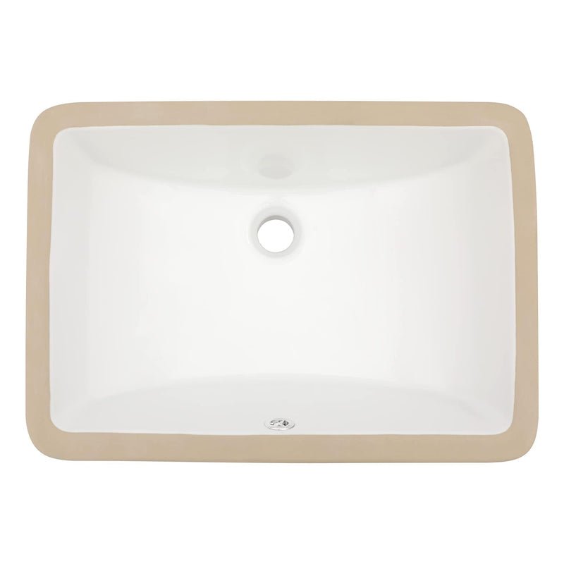 20.43" × 14.57" White Ceramic Undermount Bathroom Sink – DC-V8892
