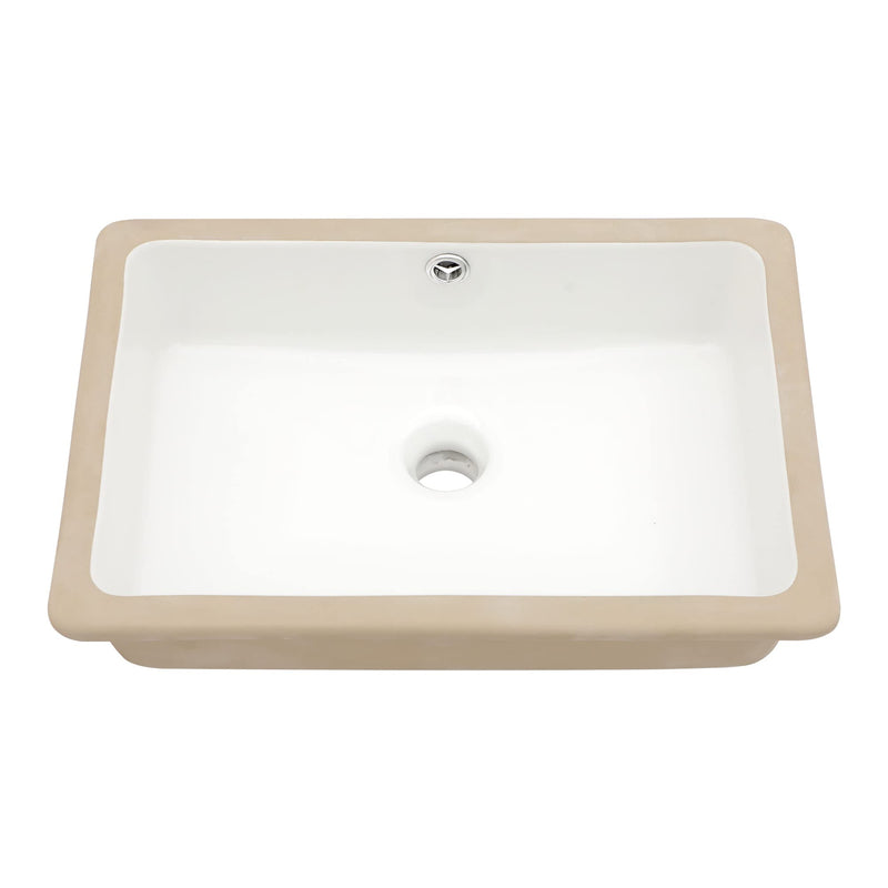 18.07" × 12.36" White Ceramic Undermount Bathroom Sink – DC-V8887