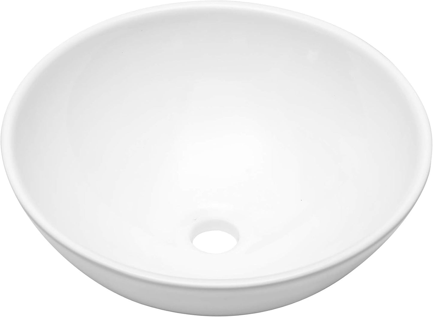 Dcolora 13 Inch Bowl Sinks for Bathrooms Round Small Vessel Sink Countertop White Ceramic Porcelain Round Bathroom Sink Bowl Above Counter Vanity Sink Basin, 13"x13" DC-V8895