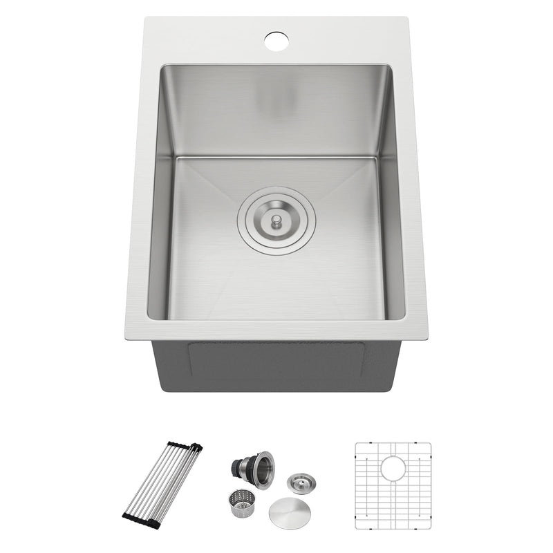 15" × 20" Drop-In Stainless Steel Bar Sink – DC-T7746