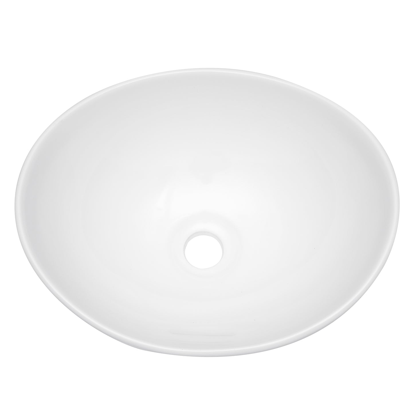 Dcolora Bowl Sink for Bathroom 16"x13" White Oval Vessel Sink Above Counter Vanity Sink Bowl Basin, Boat(Egg) Shape 16"x13" - DC-V8897