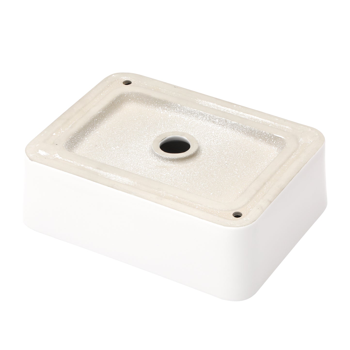 Dcolora 16"x12" Vessel Sink for Bathroom Rectangular Countertop White Ceramic Sink Porcelain Rectangle Bath Vanity Vessel Sink Above Counter DC-V8870