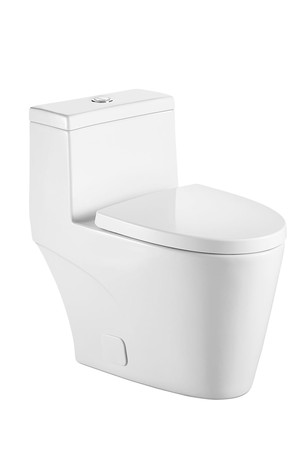 Dcolora Modern Elongated One Piece Toilet, 1.1/1.6 GPF Dual Flush, Soft Close Seat, 12'' Rough-In, Ivory White