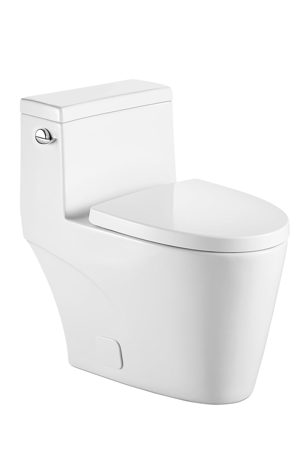Dcolora One Piece Toilet, 1.28 GPF Efficient Flush, Chair Height Comfort Seat, Modern Design, 12'' Rough-In, Ivory White