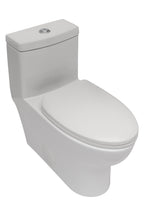 Dcolora One Piece Toilet, 1.1/1.6 GPF Dual Flush Siphonic, Comfort Height White Ceramic, 12'' Rough-In