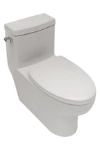 Dcolora One Piece Elongated Toilet, 1.28 GPF Single Flush Siphonic, Comfort Height White Ceramic, 12'' Rough-In
