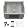 Dcolora 24''x18''x12'' Undermount Laundry Sink, 16 Gauge Stainless Steel Deep Single Bowl Rectangular Utility Basin