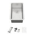 Dcolora 12 Inch Wet Bar Prep Sink Undermount 16 Gauge Stainless Steel Single Bowl Small Kitchen Sins RV Outdoor Camper Sink Under Counter, Round Corner 18''D x 12''W x 8''H, DC-U7721