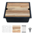 Dcolora 21 Inch Undermount White Wet Bar Sink  Quartz Composite Sink Single Bowl Workstation Kitchen Sink