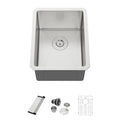 Dcolora 14 Inch Wet Bar Sink Undermount Small Kitchen Sink 16 Gauge Stainless Steel Prep Sink Single Bowl,14''x18''x9'' Rounded Corner, DC-U7718