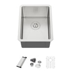 Dcolora 14 Inch Wet Bar Sink Undermount Small Kitchen Sink 16 Gauge Stainless Steel Prep Sink Single Bowl,14''x18''x9'' Rounded Corner, DC-U7718
