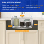 Dcolora 22''x17''x9'' White Undermount Wet Bar Sink, Single Bowl Modern Kitchen Granite Composite Deep Prep Small Basin