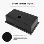 Dcolora 30''Wx19''Dx10''H Black Granite Composite Kitchen Sink, Undermount Single Bowl Large Workstation Basin