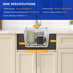 Dcolara 15 Inch White Undermount Wet Bar Sink Single Bowl Kitchen Sink Modern prep sink Granite Composite,DC-GUW001