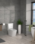 Dcolora One Piece Elongated Toilet, 1.28 GPF Cyclone Single Flush, Soft Close Seat, 12'' Rough-In, Ivory White
