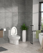 Dcolora One Piece Toilet, 1.1/1.6 GPF Dual Flush Siphonic, Comfort Height White Ceramic, 12'' Rough-In