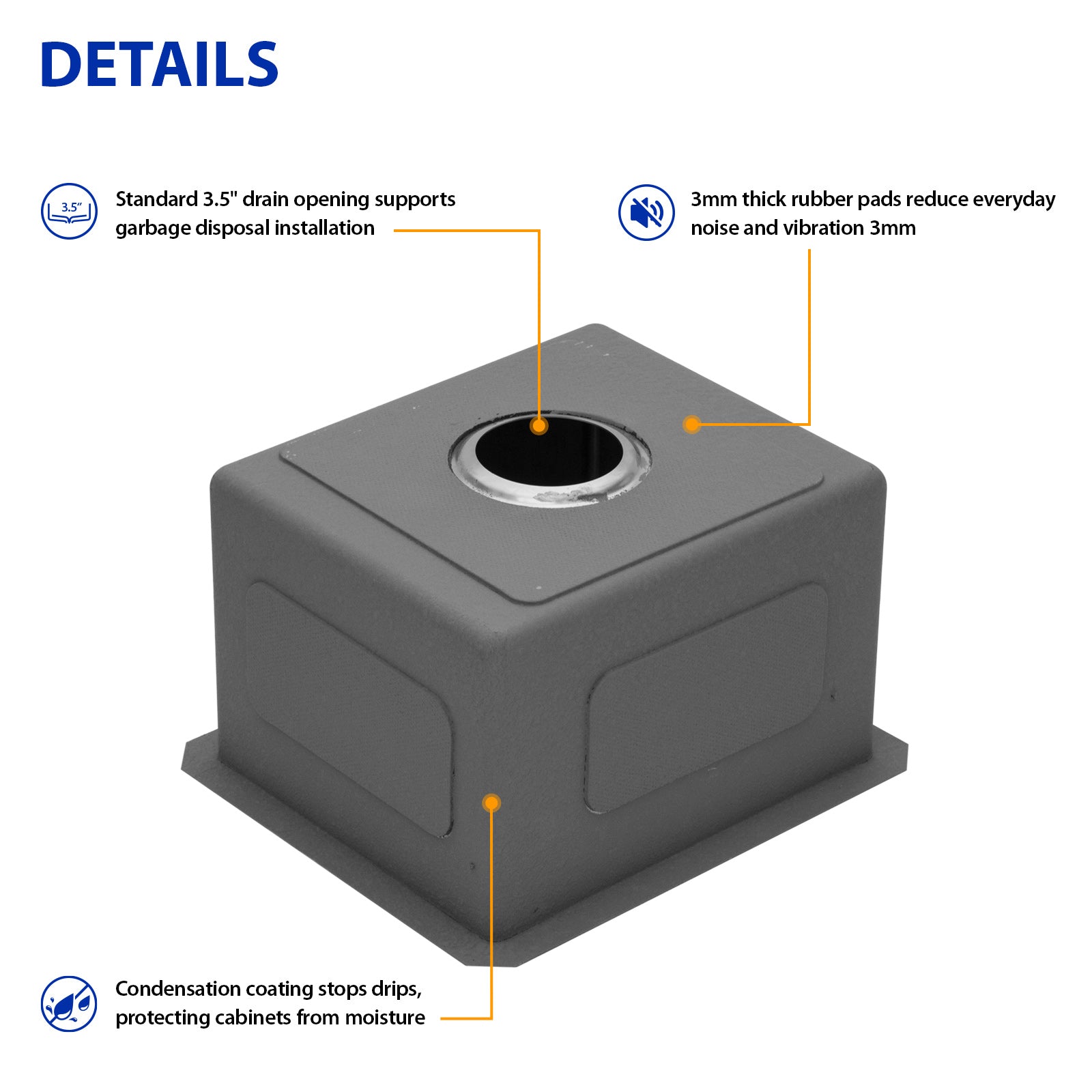 Dcolora 13 Inch Wet Bar Prep Sink Undermount 16 Gauge Stainless Steel Single Bowl Small Kitchen Sins RV Outdoor Camper Sink Under Counter, Round Corner 15"D x 13"W x 9"H, DC-U7715