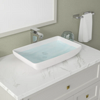 Dcolora 24'' x 15''Rectangular Above Counter White Ceramic Vessel Sink - European Inspired Vanity Basin