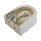 Dcolora 13'' x 10'' Wall Mounted Bathroom Sink - Circular White Ceramic Floating Basin with Faucet Hole