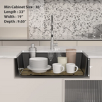 Dcolora 33'' Kitchen Sink - Undermount Single Bowl R10 Round Corner - Black Granite Composite Workstation with Cutting Board and Grid