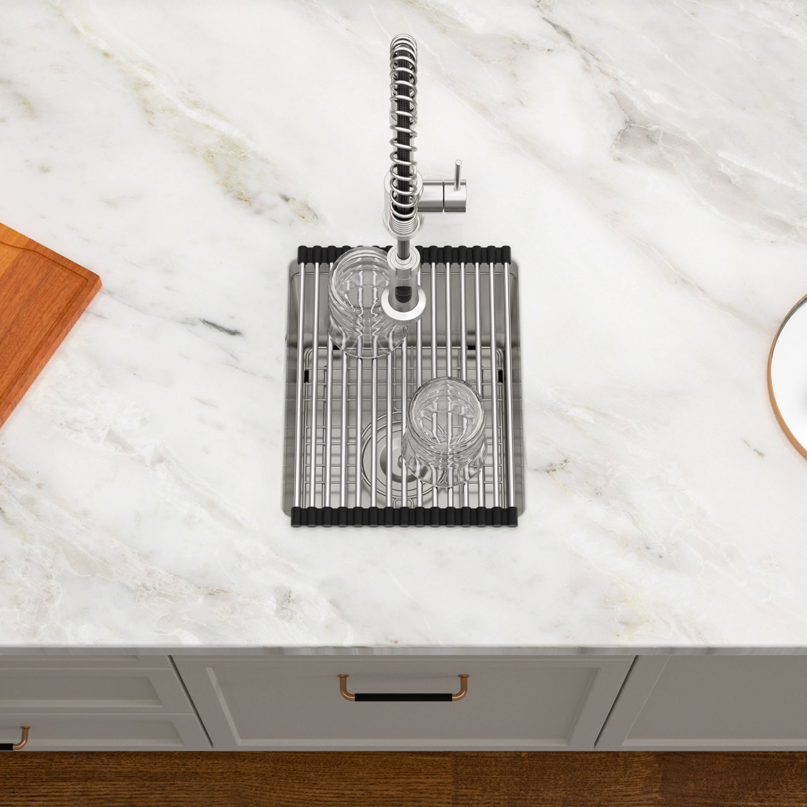 Dcolora 13 Inch Wet Bar Prep Sink Undermount 16 Gauge Stainless Steel Single Bowl Small Kitchen Sins RV Outdoor Camper Sink Under Counter, Round Corner 15"D x 13"W x 9"H, DC-U7715