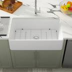 Dcolora 36 Inch Farmhouse Sink White Kitchen Sink Apron Front Fireclay Ceramic Porcelain Single Bowl Farm Sink Basin DC-A7758