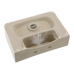Dcolora 14.5'' x 10'' Wall Mounted Bathroom Sink - Rectangular White Ceramic Floating Basin with Faucet Hole