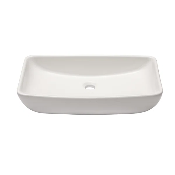 Dcolora 24'' x 15''Rectangular Above Counter White Ceramic Vessel Sink - European Inspired Vanity Basin