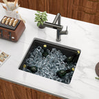 Dcolora 21 Inch Undermount White Wet Bar Sink  Quartz Composite Sink Single Bowl Workstation Kitchen Sink
