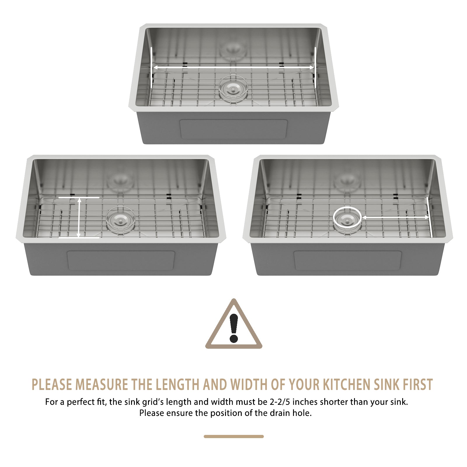 Dcolora Stainless Steel Kitchen Sink Bottom Grid