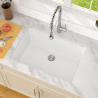 Dcolora 28 Inch White Undermount Kitchen Sink Workstation Single Bowl Modern Kitchen Sink Granite Composite,#DC-GU0003WS