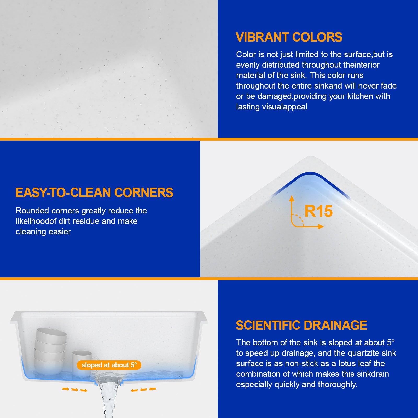 Dcolora 28 Inch White Undermount Kitchen Sink Workstation Single Bowl Modern Kitchen Sink Granite Composite,#DC-GU0003WS