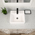 Dcolora 20.8''x16'' White Ceramic Wall Mounted Floating Vessel Sink, Rectangular Bathroom Vanity Basin with Overflow