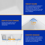 Dcolora 33''x19''x10'' White Undermount Double Bowl Kitchen Sink, 50/50 Split Granite Composite Deep Prep Basin, #DC-GU001W