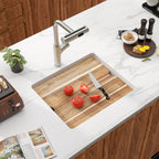 Dcolora 21 Inch Undermount White Wet Bar Sink  Quartz Composite Sink Single Bowl Workstation Kitchen Sink