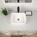 Dcolora 16''x12'' White Rectangular Vessel Sink, Ceramic Porcelain Above Counter Bathroom Vanity Basin