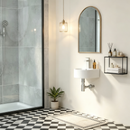Dcolora 13'' x 10'' Wall Mounted Bathroom Sink - Circular White Ceramic Floating Basin with Faucet Hole