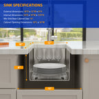 Dcolora 12 Inch Wet Bar Prep Sink Undermount 16 Gauge Stainless Steel Single Bowl Small Kitchen Sins RV Outdoor Camper Sink Under Counter, Round Corner 18''D x 12''W x 8''H, DC-U7721
