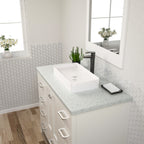 Dcolora 24''x14'' White Rectangular Vessel Sink, Ceramic Porcelain Above Counter Bathroom Vanity Basin