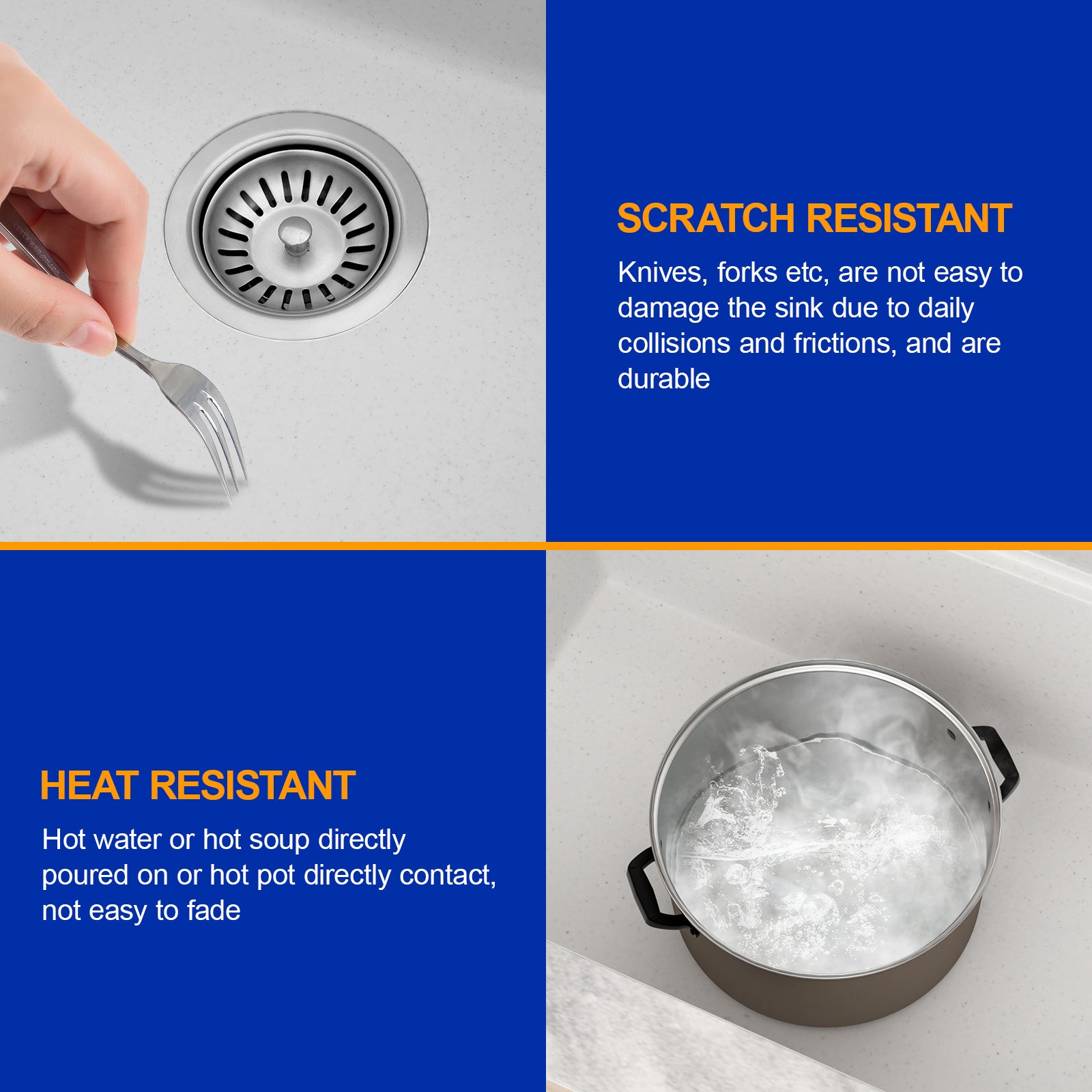 Dcolora 28 Inch White Undermount Kitchen Sink Workstation Single Bowl Modern Kitchen Sink Granite Composite,#DC-GU0003WS